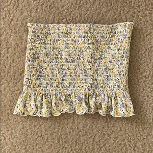 Ruched Floral Tube Top